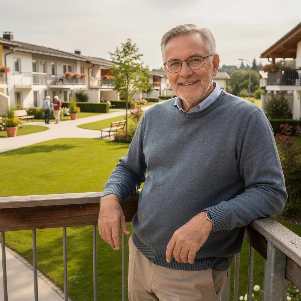 Wanderweg im Freien mit SitzmГ¶glichkeiten fГјr Г¤ltere Menschen